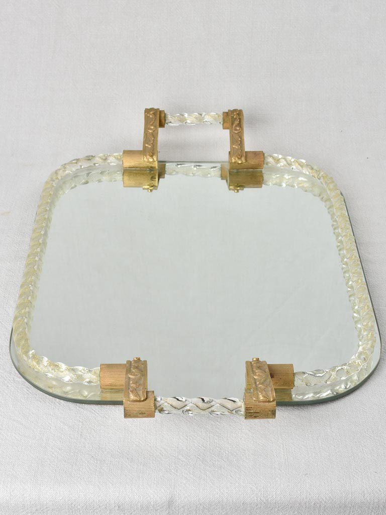 1940s  Murano mirrored tray 19"