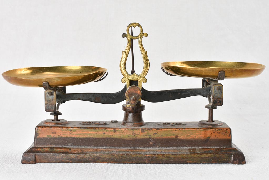 Small antique French weigh scales