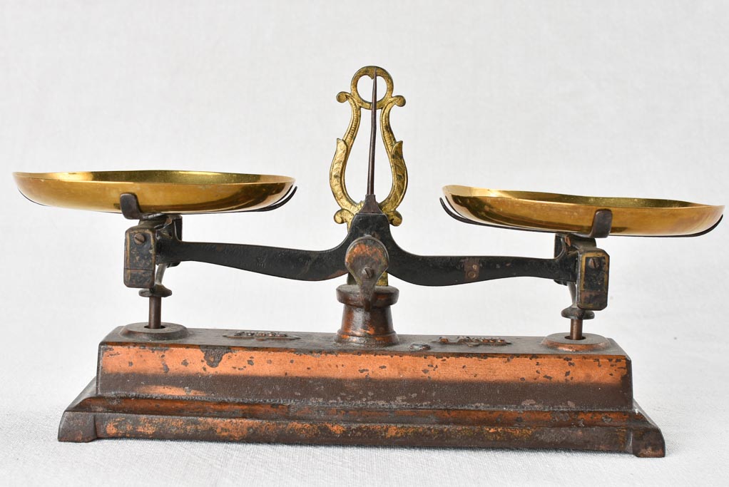 Small antique French weigh scales