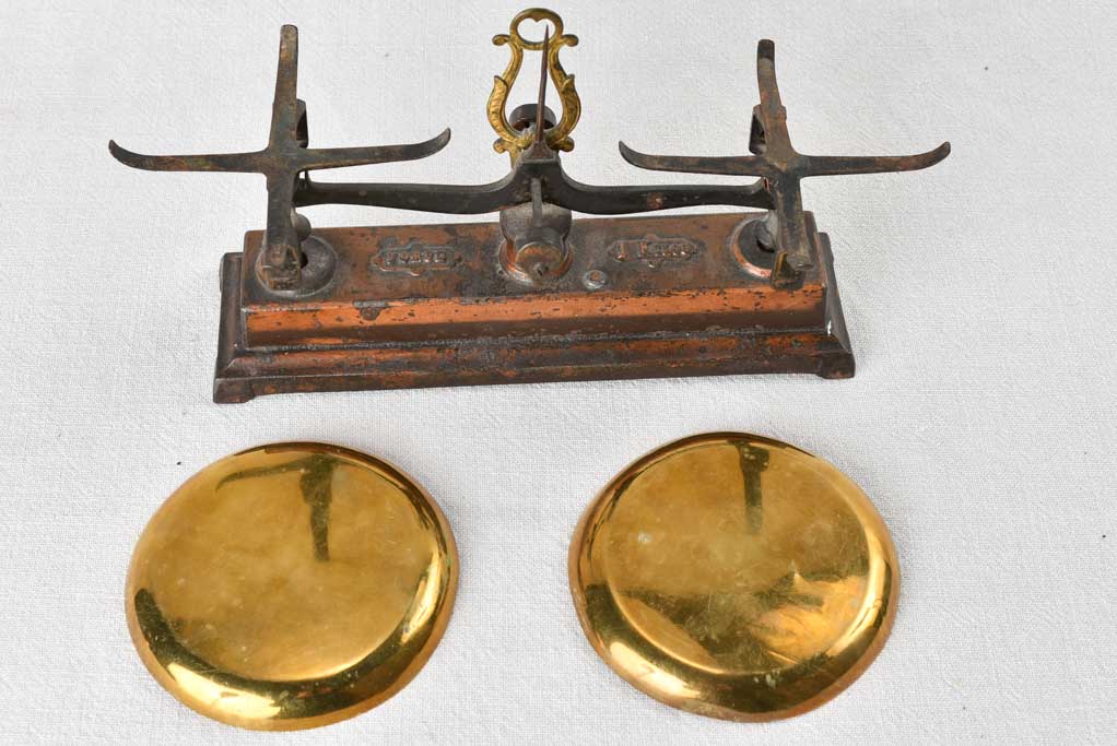 Small antique French weigh scales