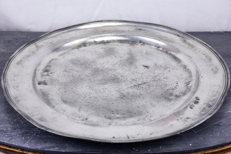 Very large pewter serving platter