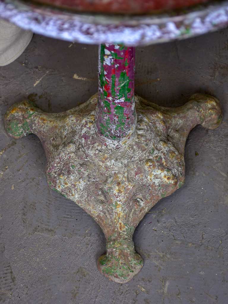 French bistro table with red marble top