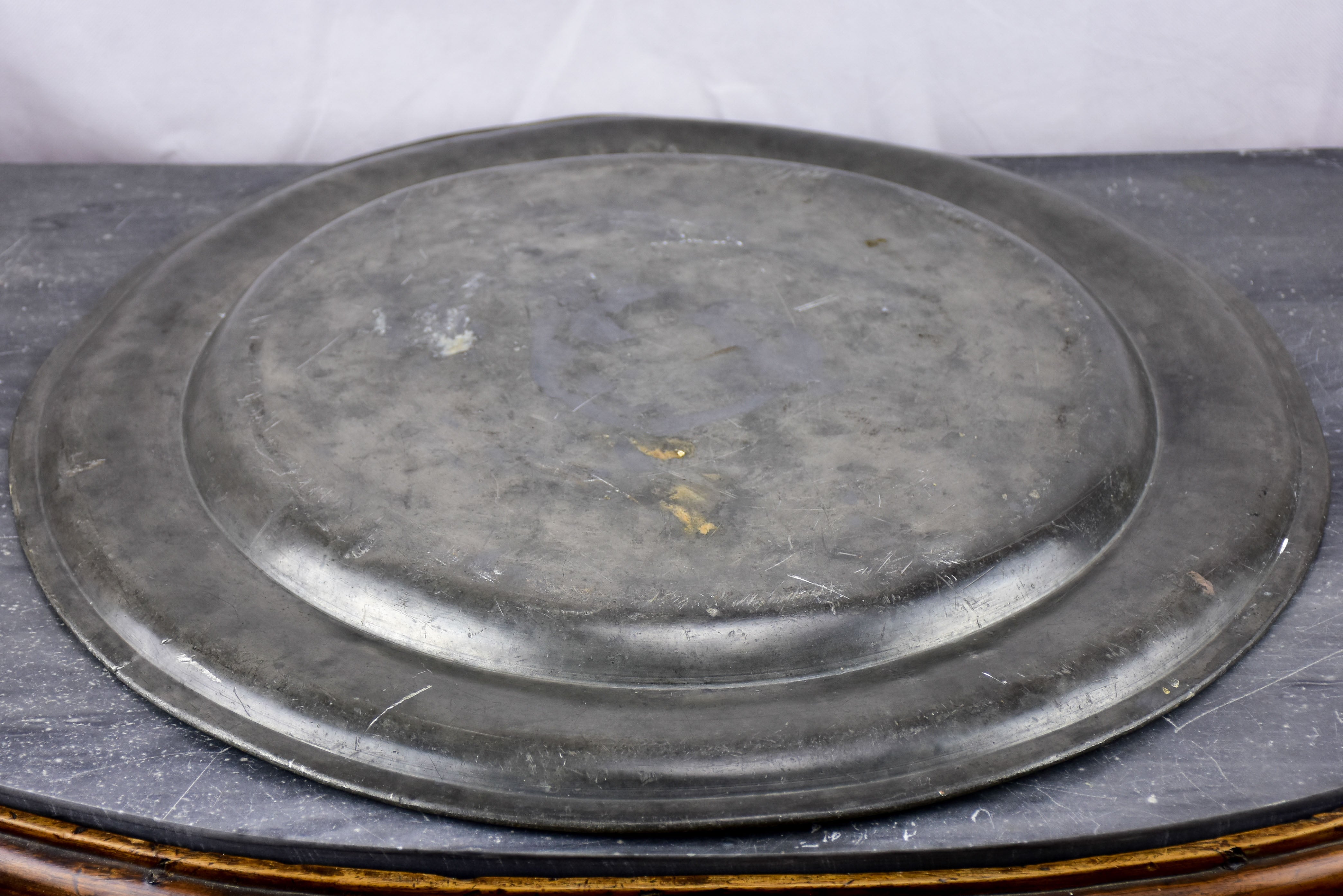 Very large pewter serving platter