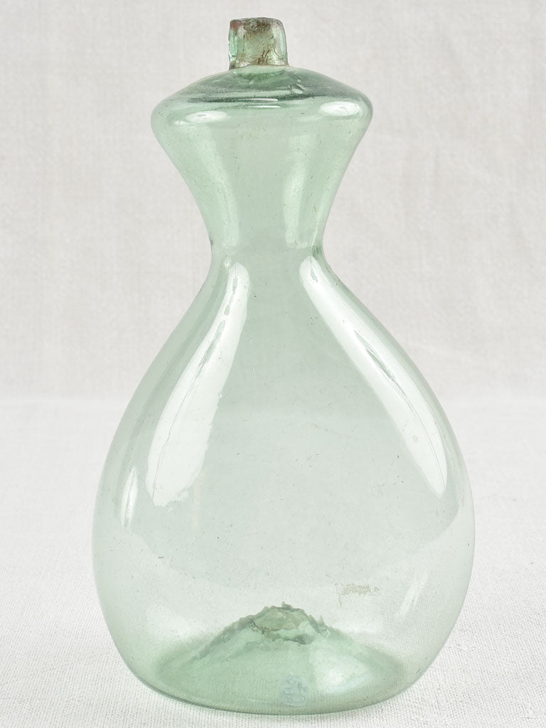 Lambs milk bottle with blue green glass 8¾"