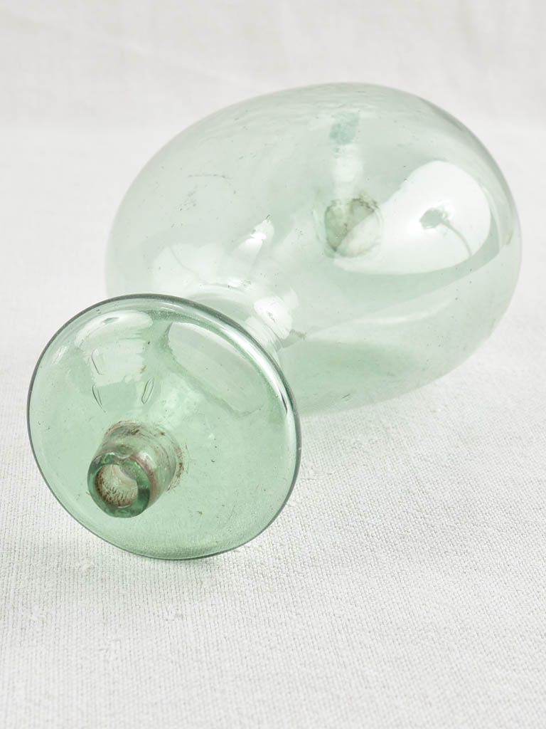 Lambs milk bottle with blue green glass 8¾"