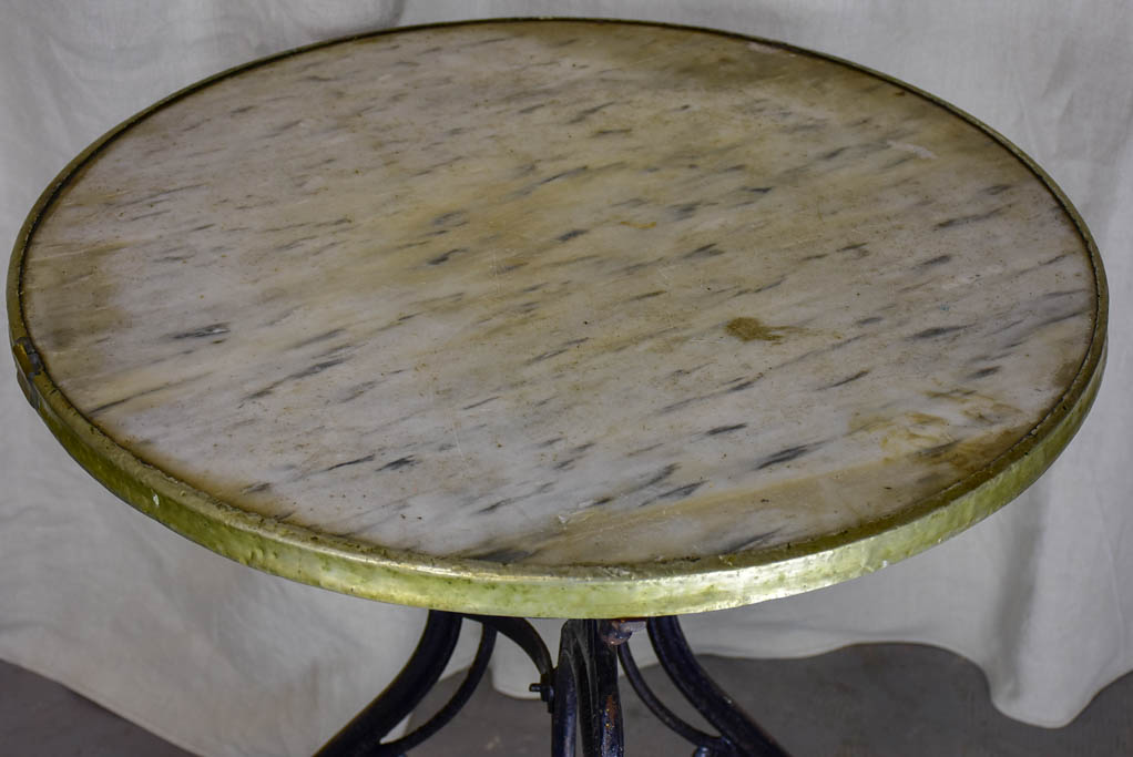 Art Nouveau garden table with marble top