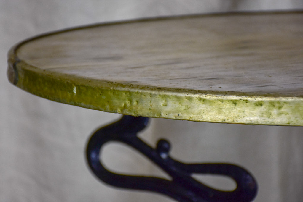 Art Nouveau garden table with marble top