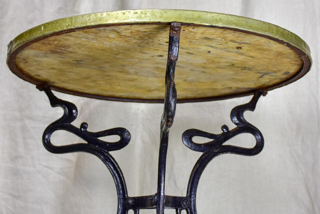 Art Nouveau garden table with marble top