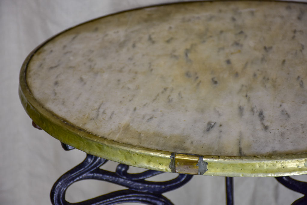 Art Nouveau garden table with marble top