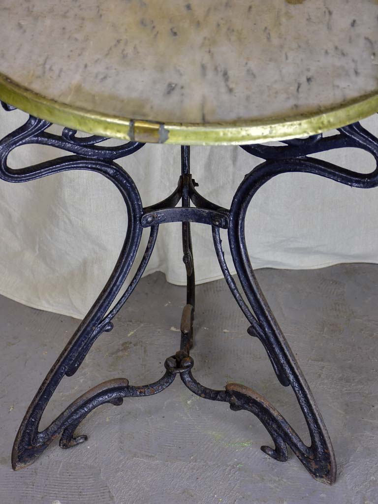 Art Nouveau garden table with marble top