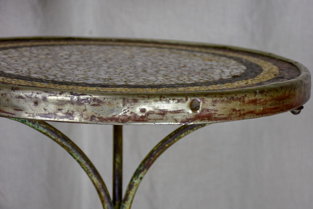 Antique French bistro table with claw feet and bistro top