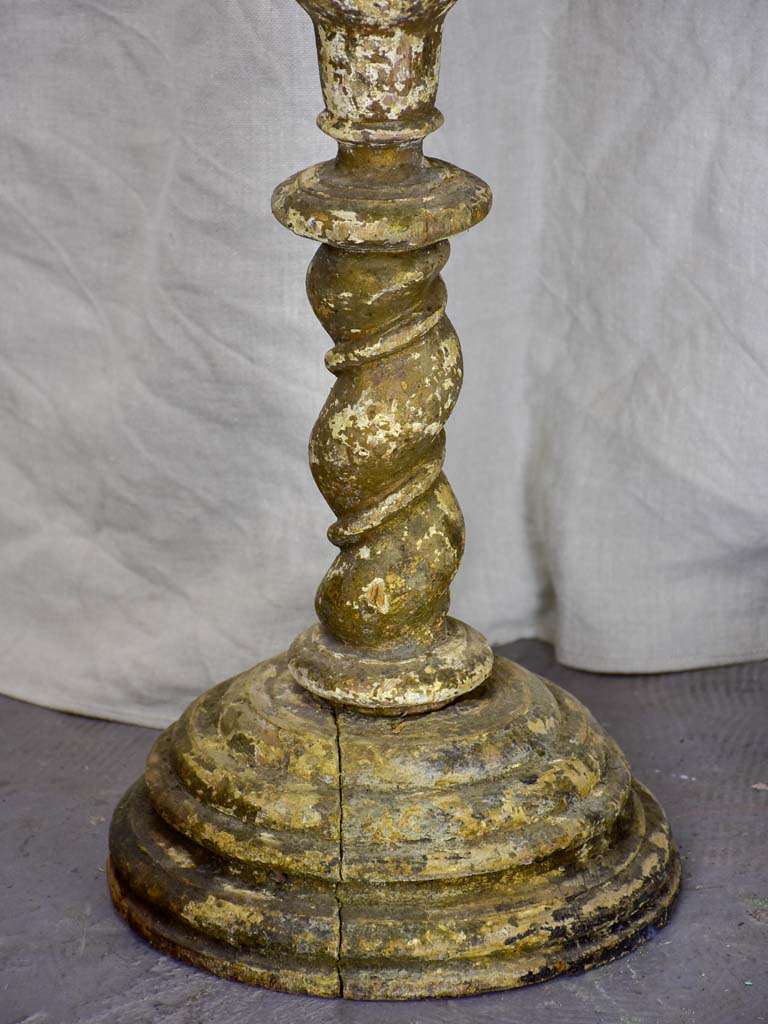 Large pair of antique French church candlesticks