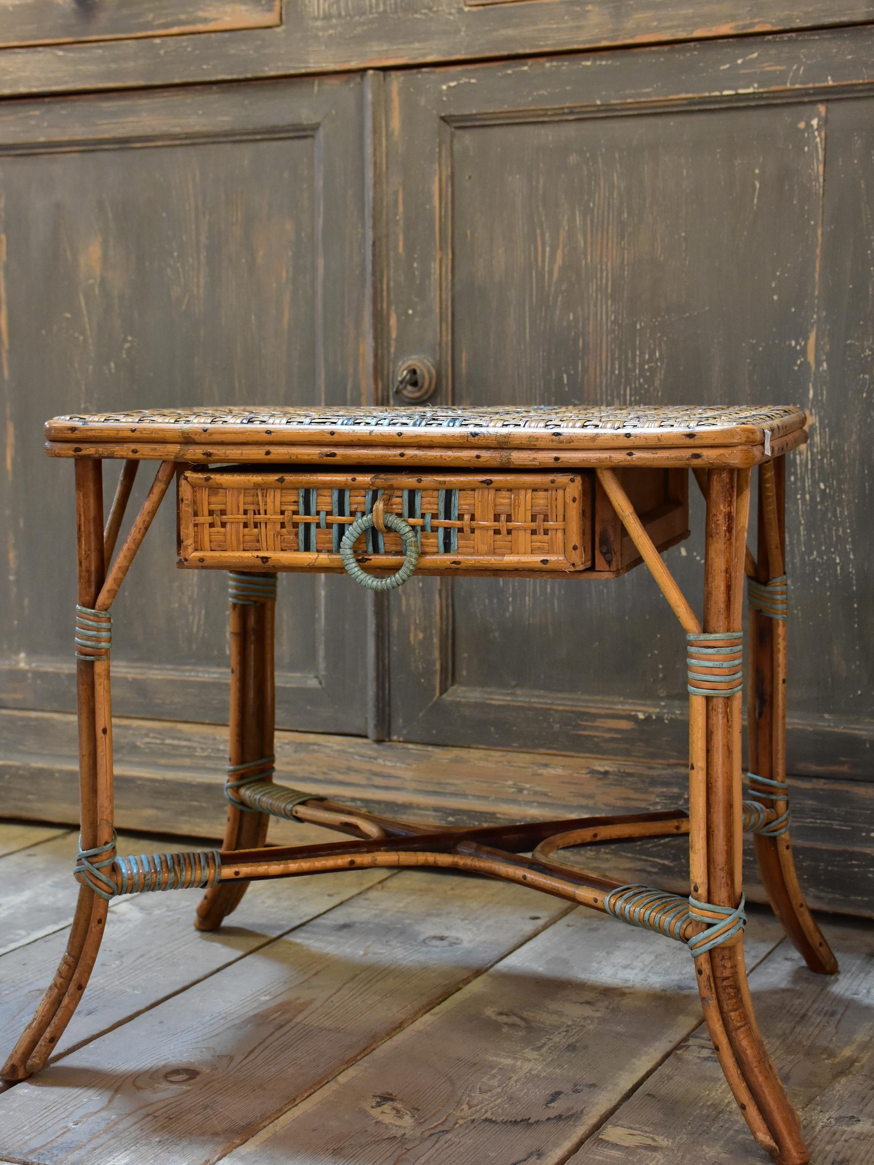 1930’s French winter garden rattan table