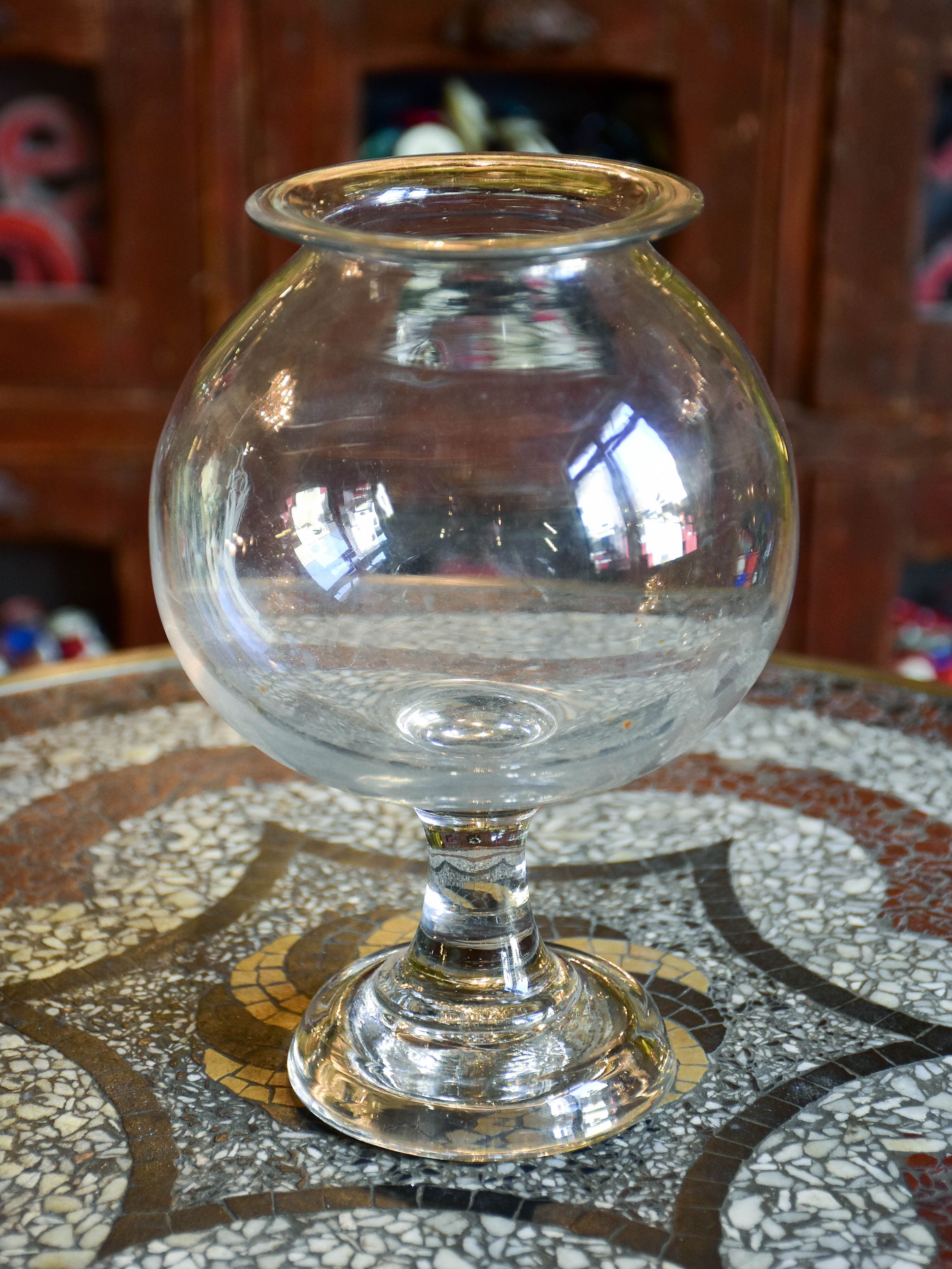 Antique French medical glass jar "sangsue"