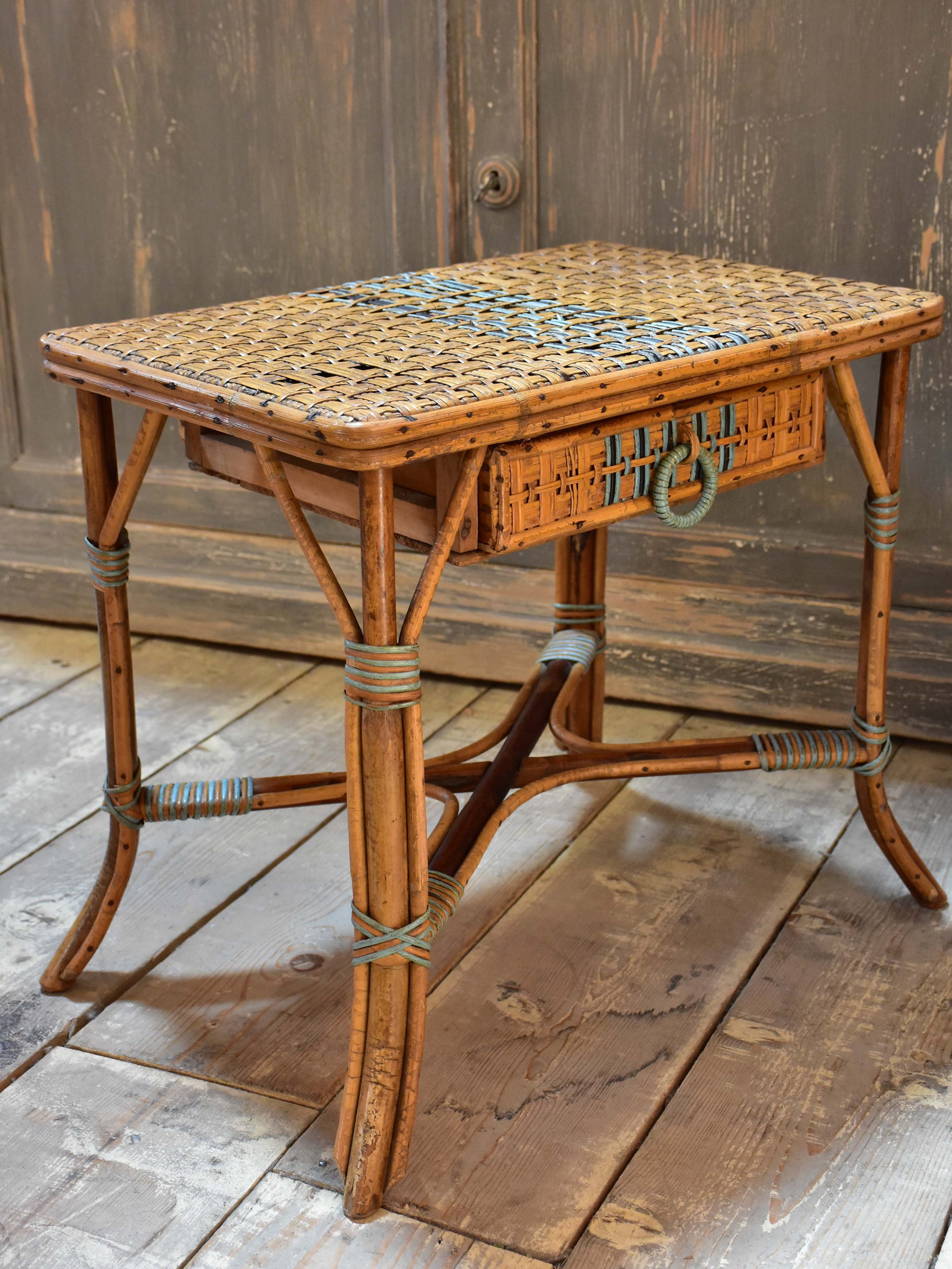 1930’s French winter garden rattan table