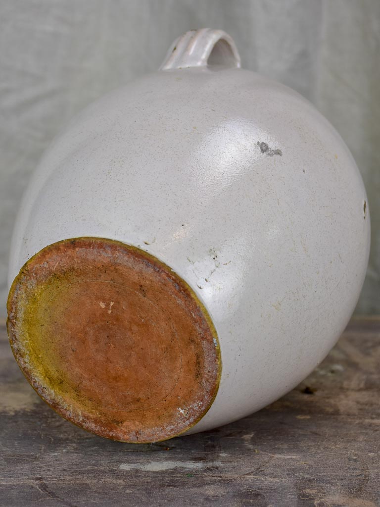 Antique French preserving pot with white glaze