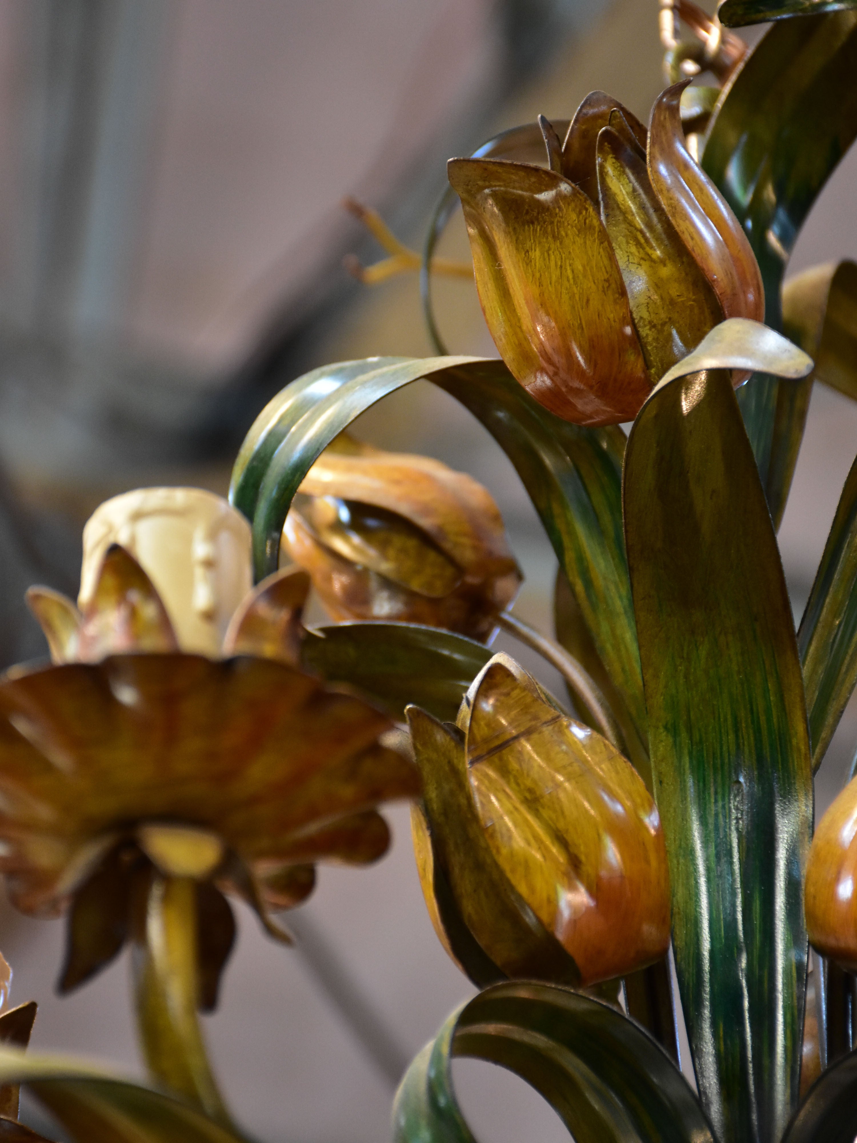 Vintage French lustre with flowers