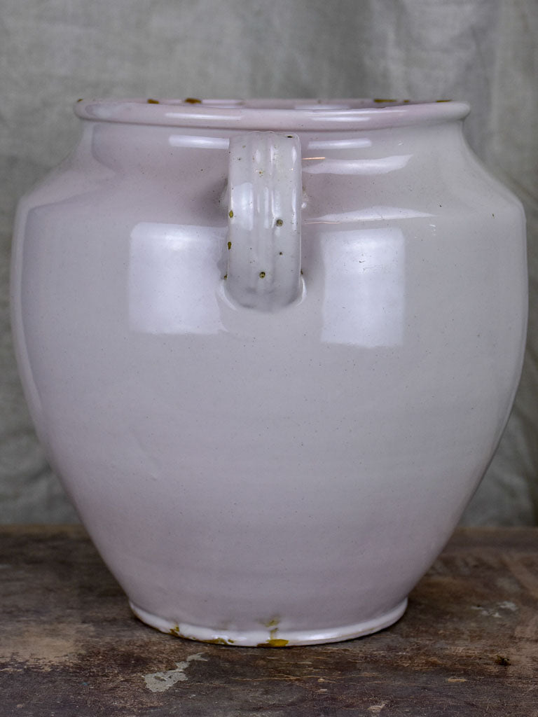 19th Century preserving pot with white glaze