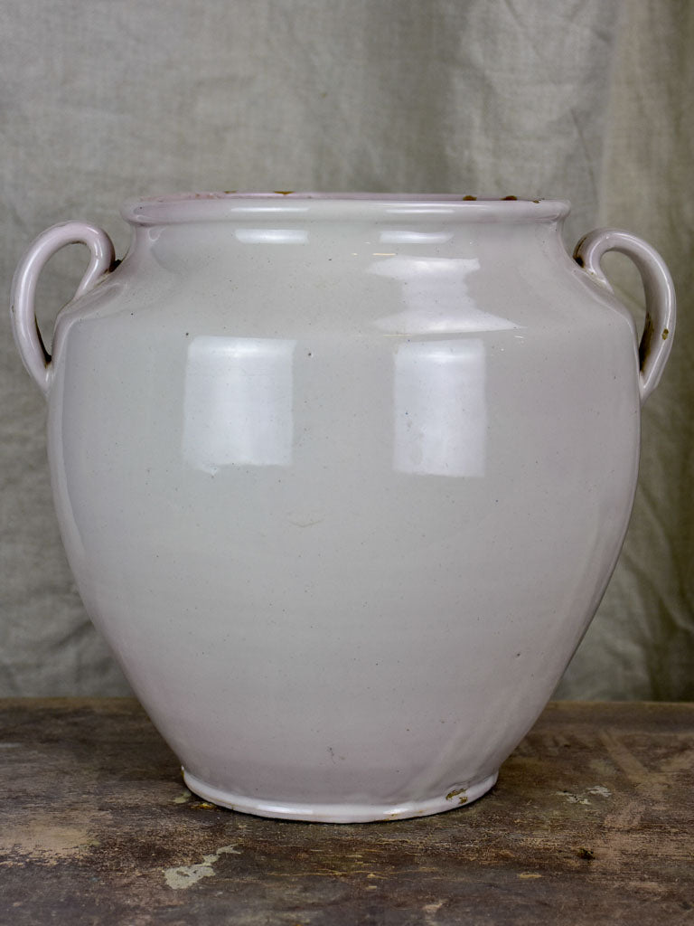 19th Century preserving pot with white glaze