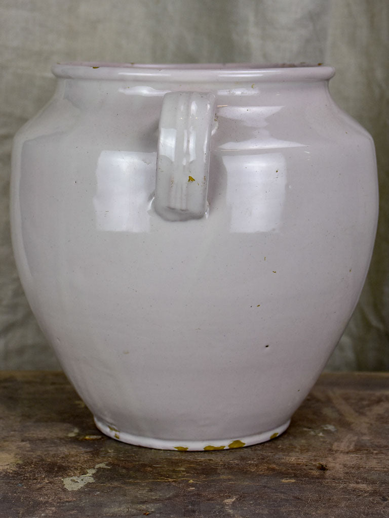 19th Century preserving pot with white glaze