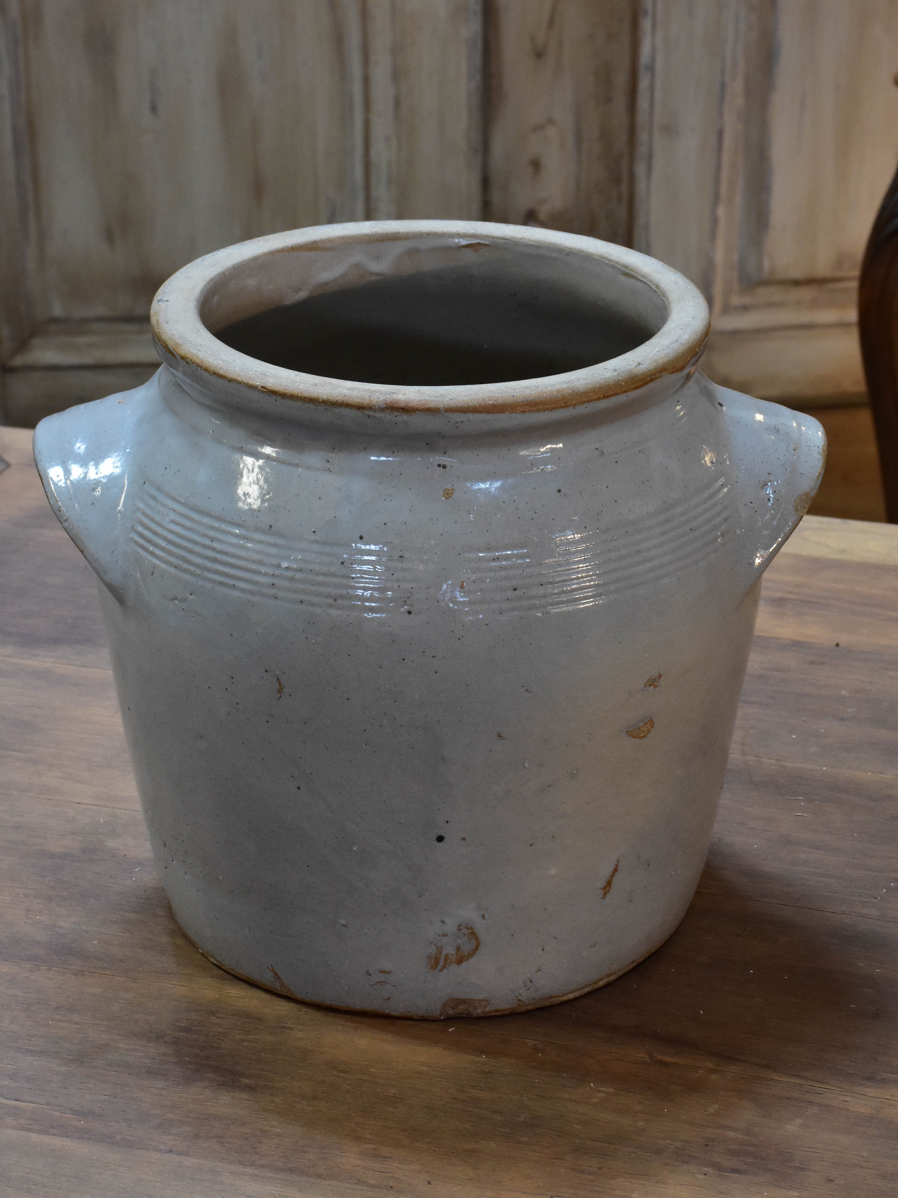 French stoneware preserving pots with lid