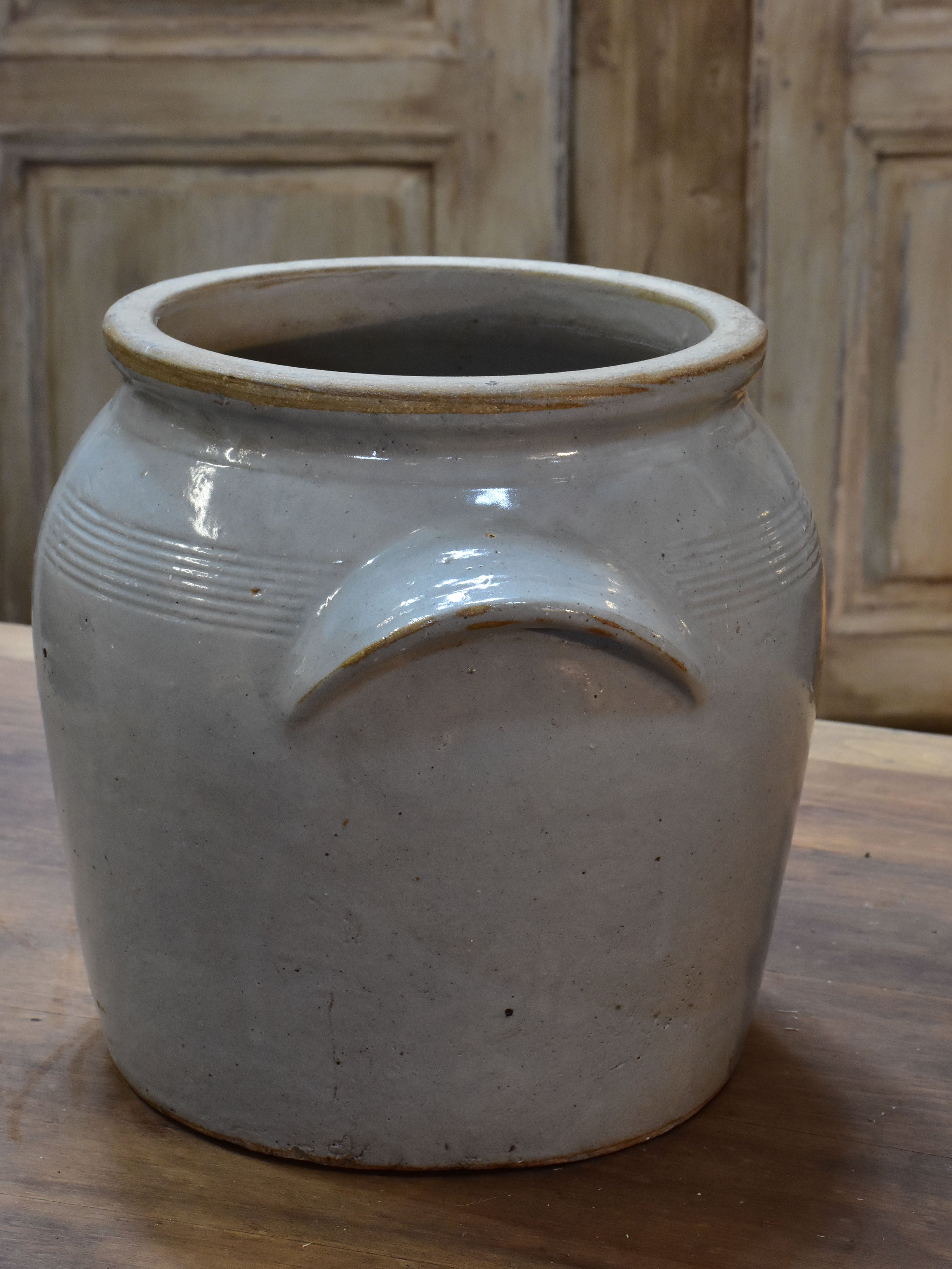 French stoneware preserving pots with lid