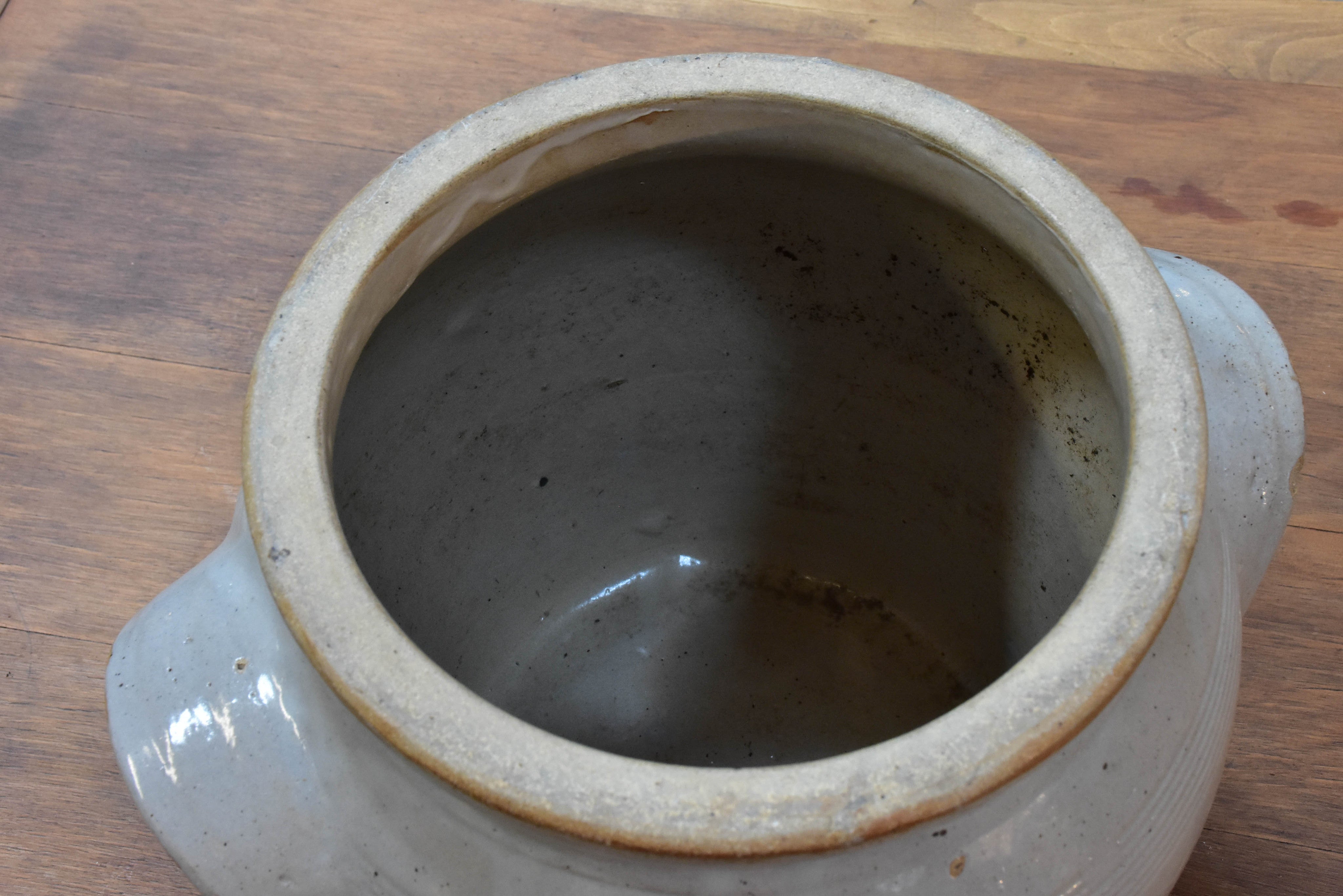 French stoneware preserving pots with lid