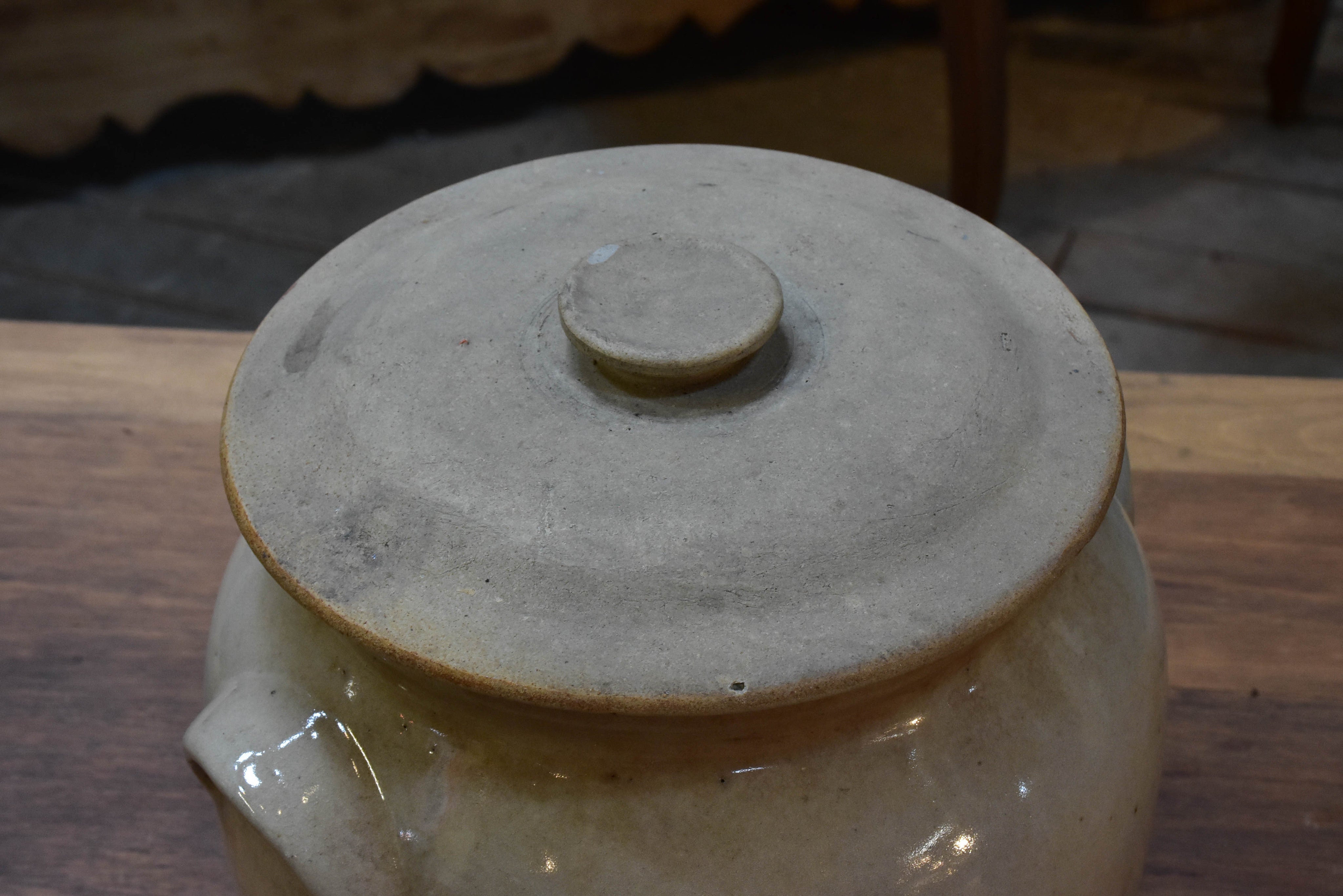 French stoneware preserving pots with lid