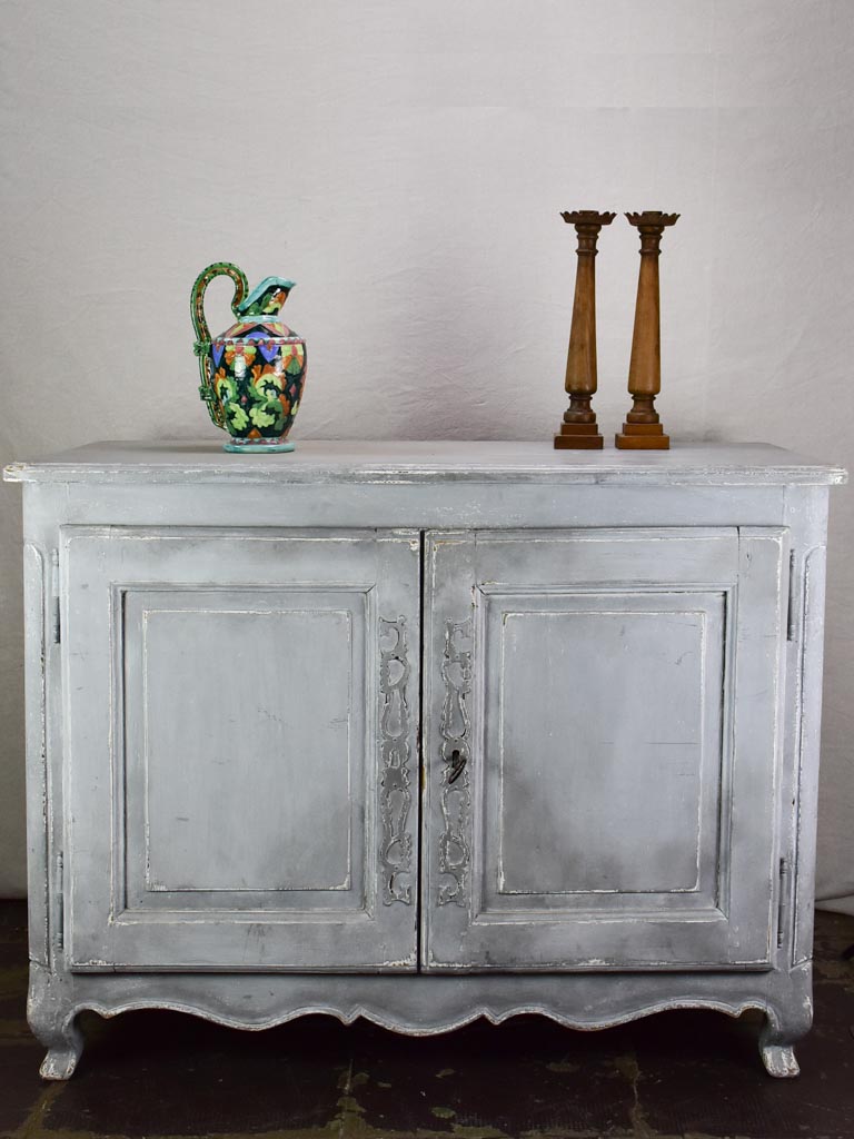 19th Century Louis XV buffet with blue / gray patina