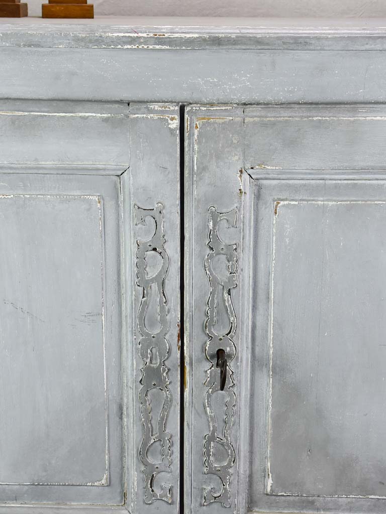 19th Century Louis XV buffet with blue / gray patina