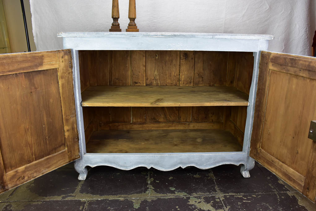 19th Century Louis XV buffet with blue / gray patina