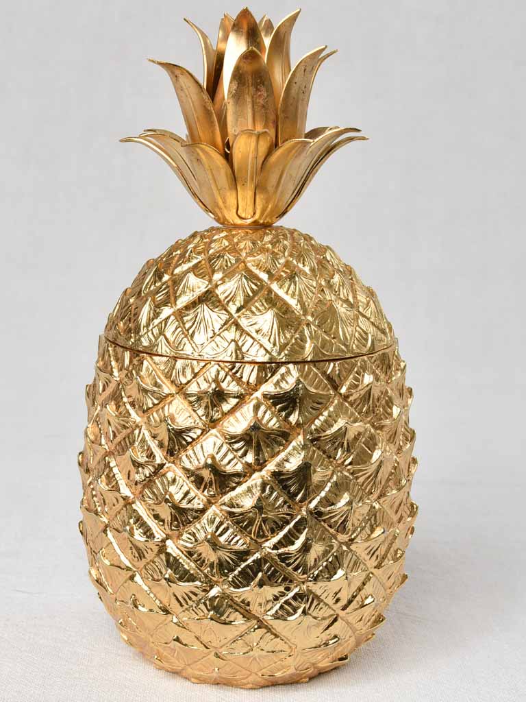 1970s Mauro Manetti Italian ice bucket - gold pineapple 10¾"