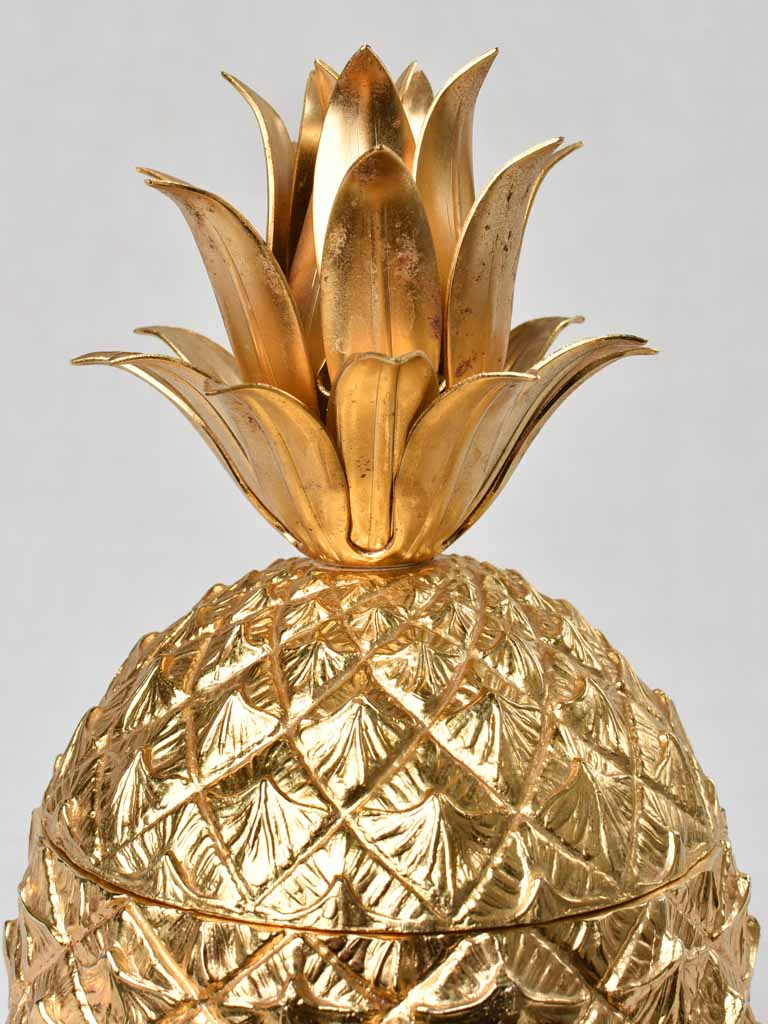 1970s Mauro Manetti Italian ice bucket - gold pineapple 10¾"