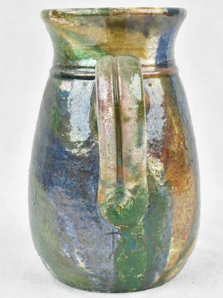 Blue, Yellow, Green Glazed Pitcher