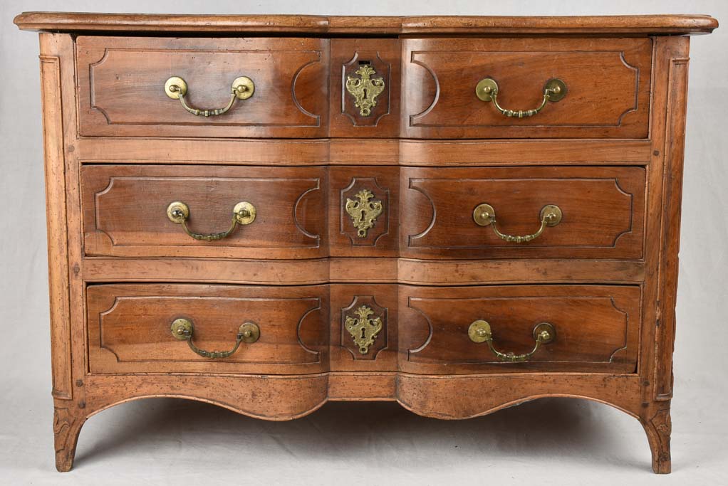 Late 18th century 3 drawer arbalette commode