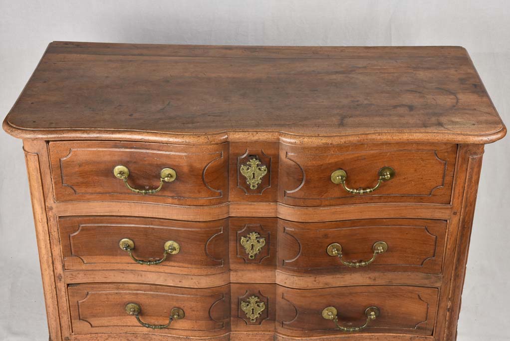 Late 18th century 3 drawer arbalette commode