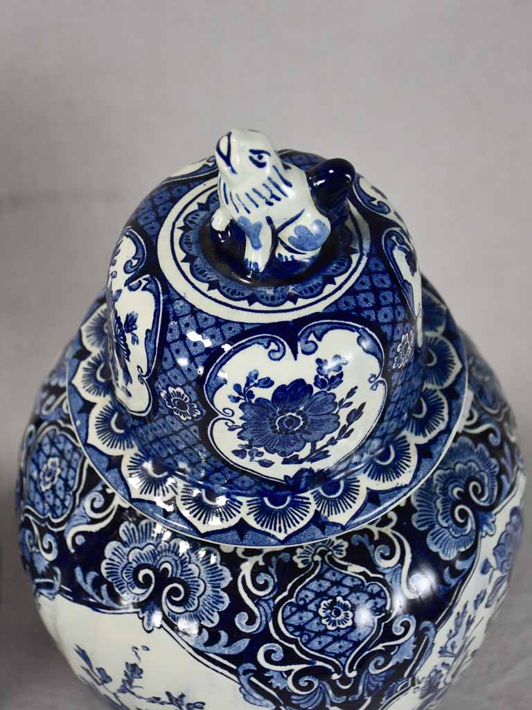 Two blue and white lidded ginger jars 15"