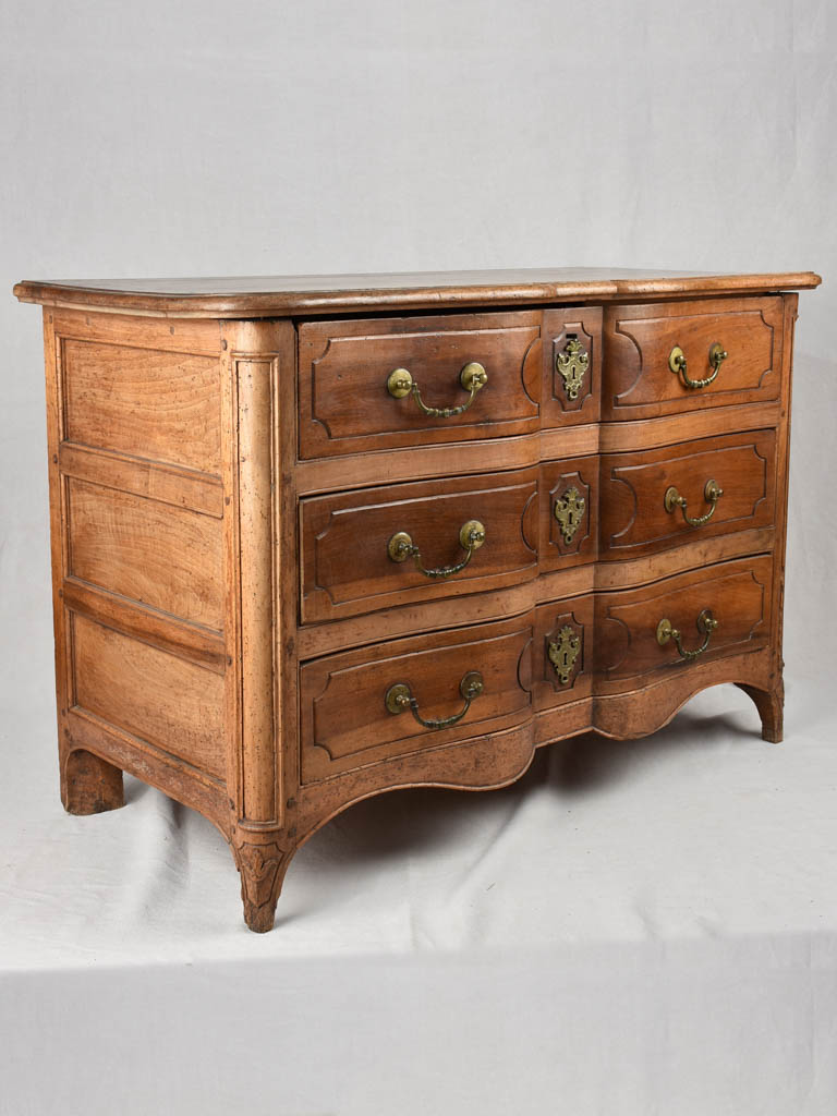 Late 18th century 3 drawer arbalette commode