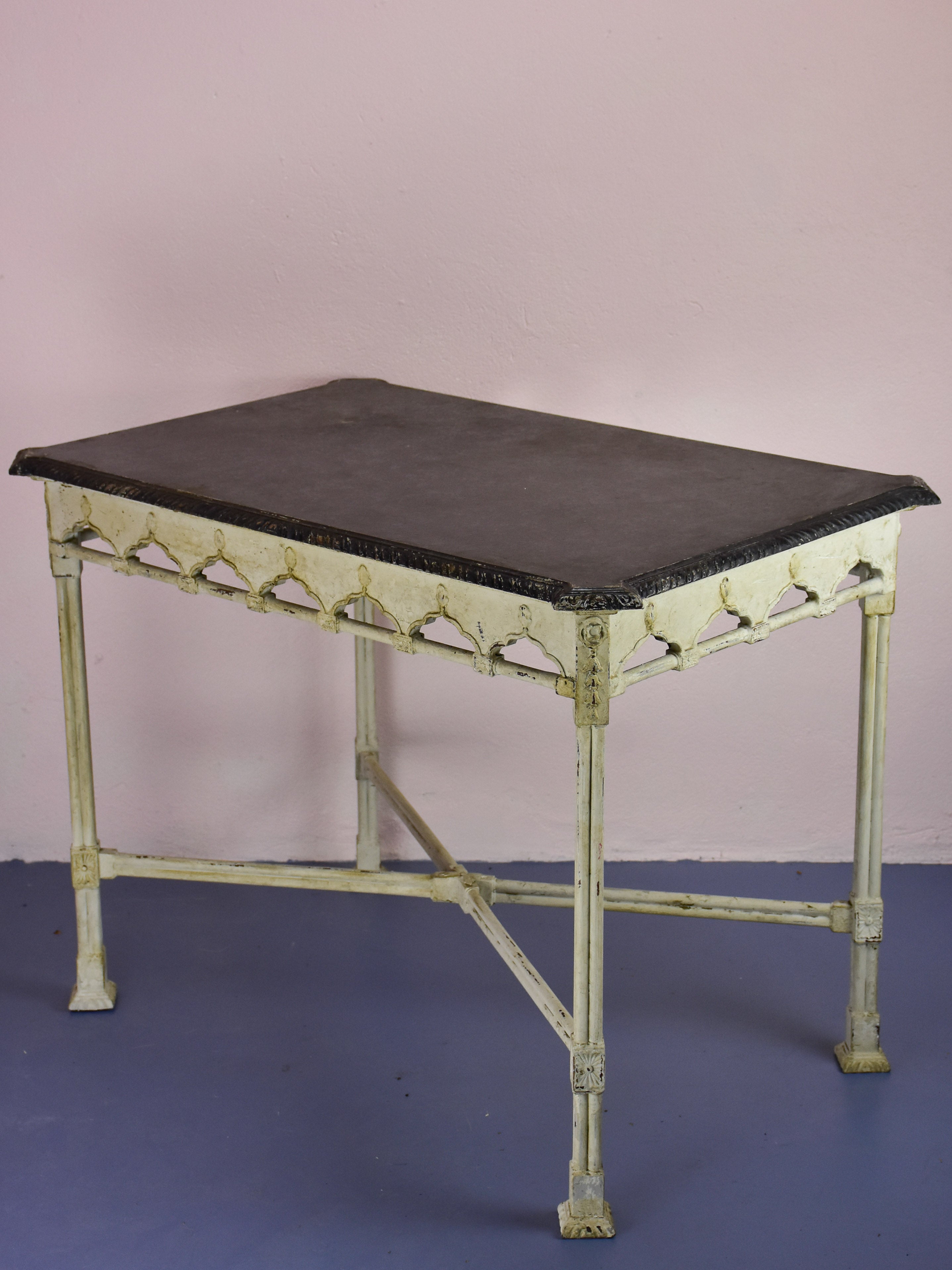 Rectangular antique French cross stretcher occasional table