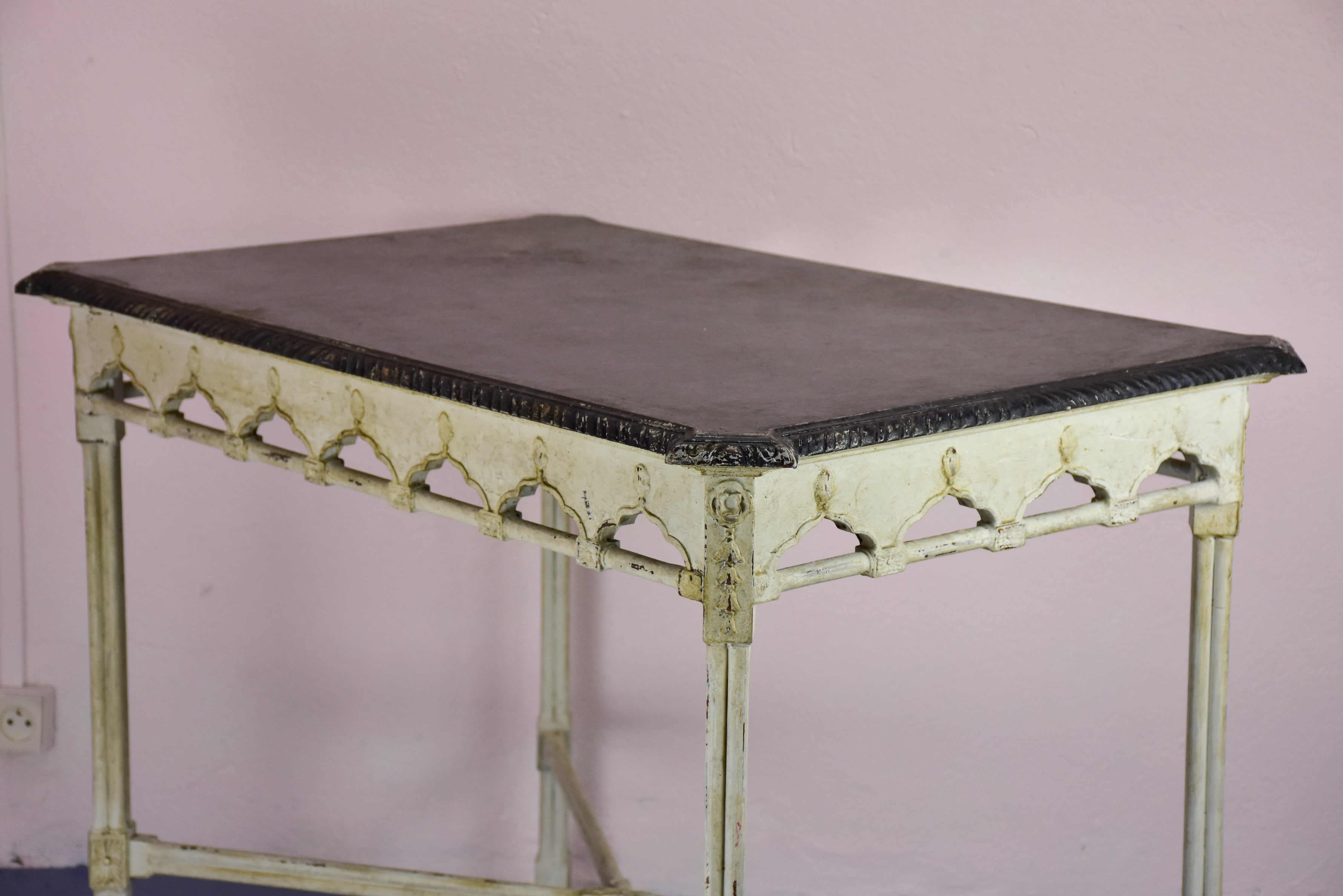 Rectangular antique French cross stretcher occasional table