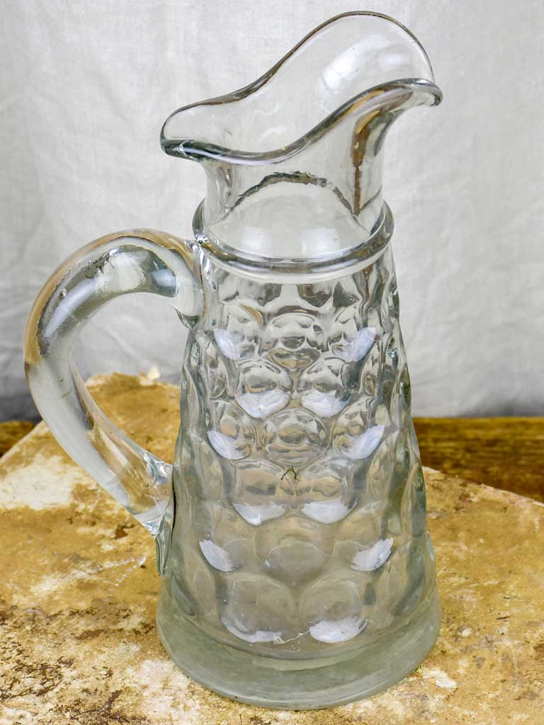 Antique French hand blown glass cider pitcher