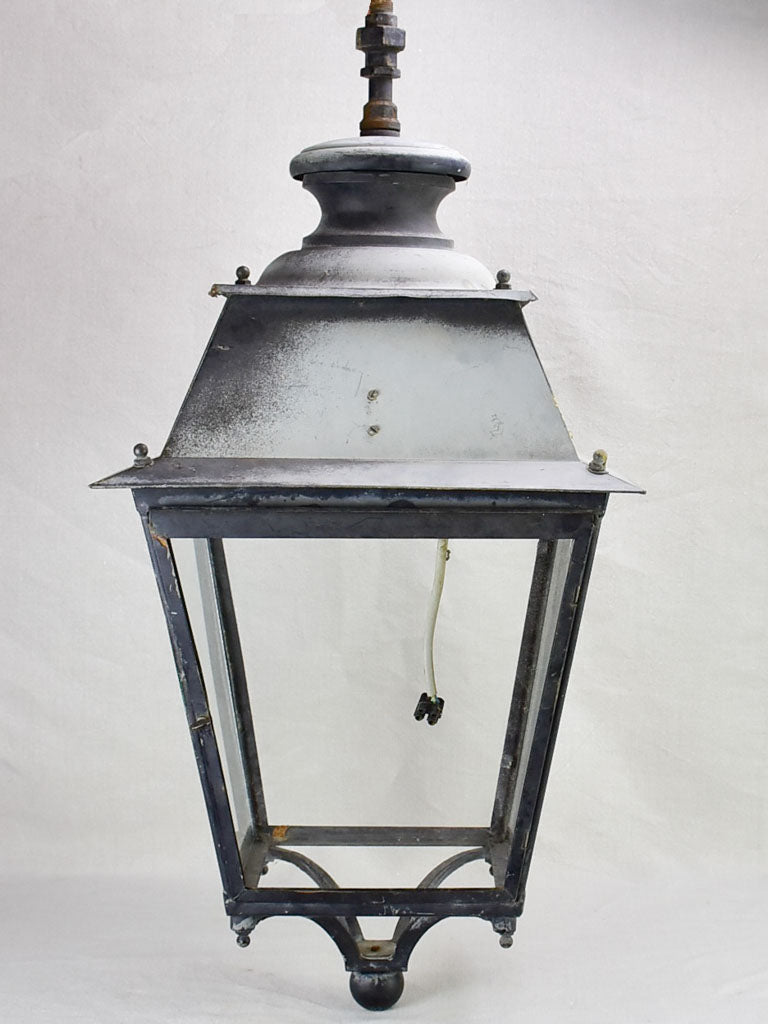 Very large vintage French lantern with black patina 39¾"