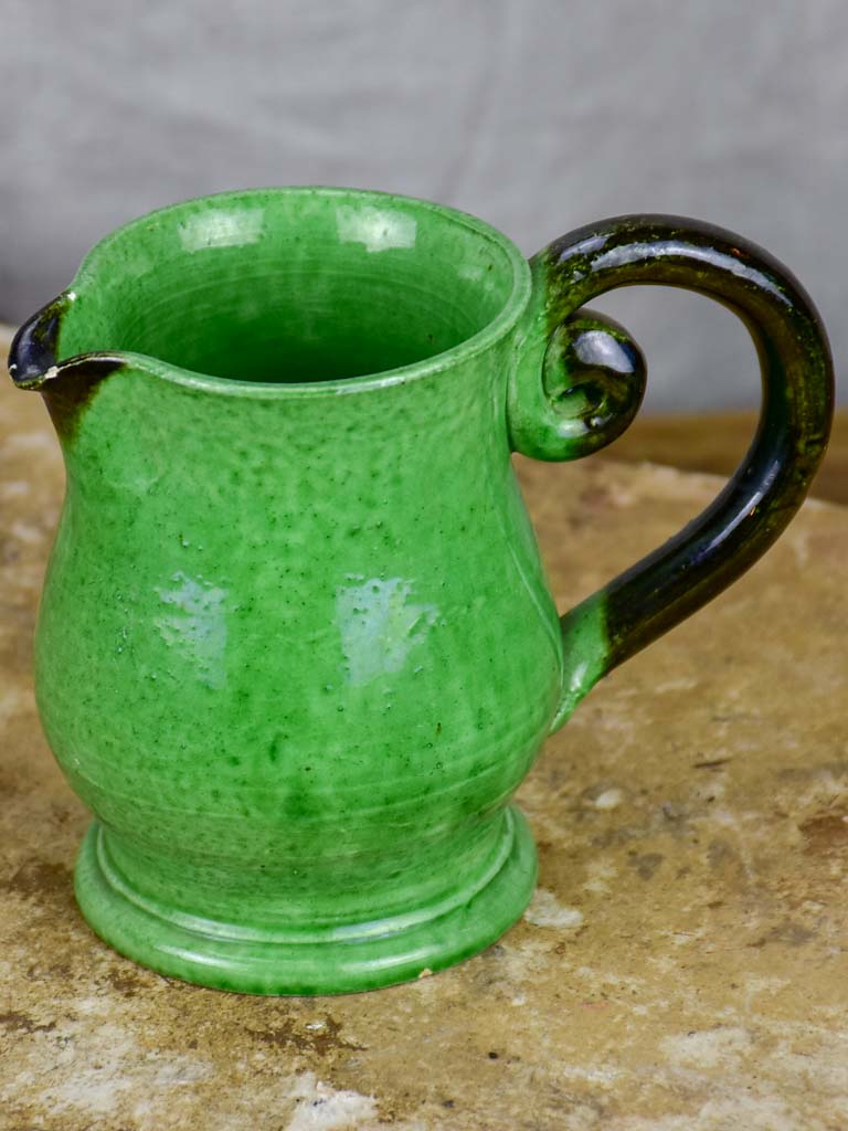 Collection of French pottery from Dieulefit with green glaze