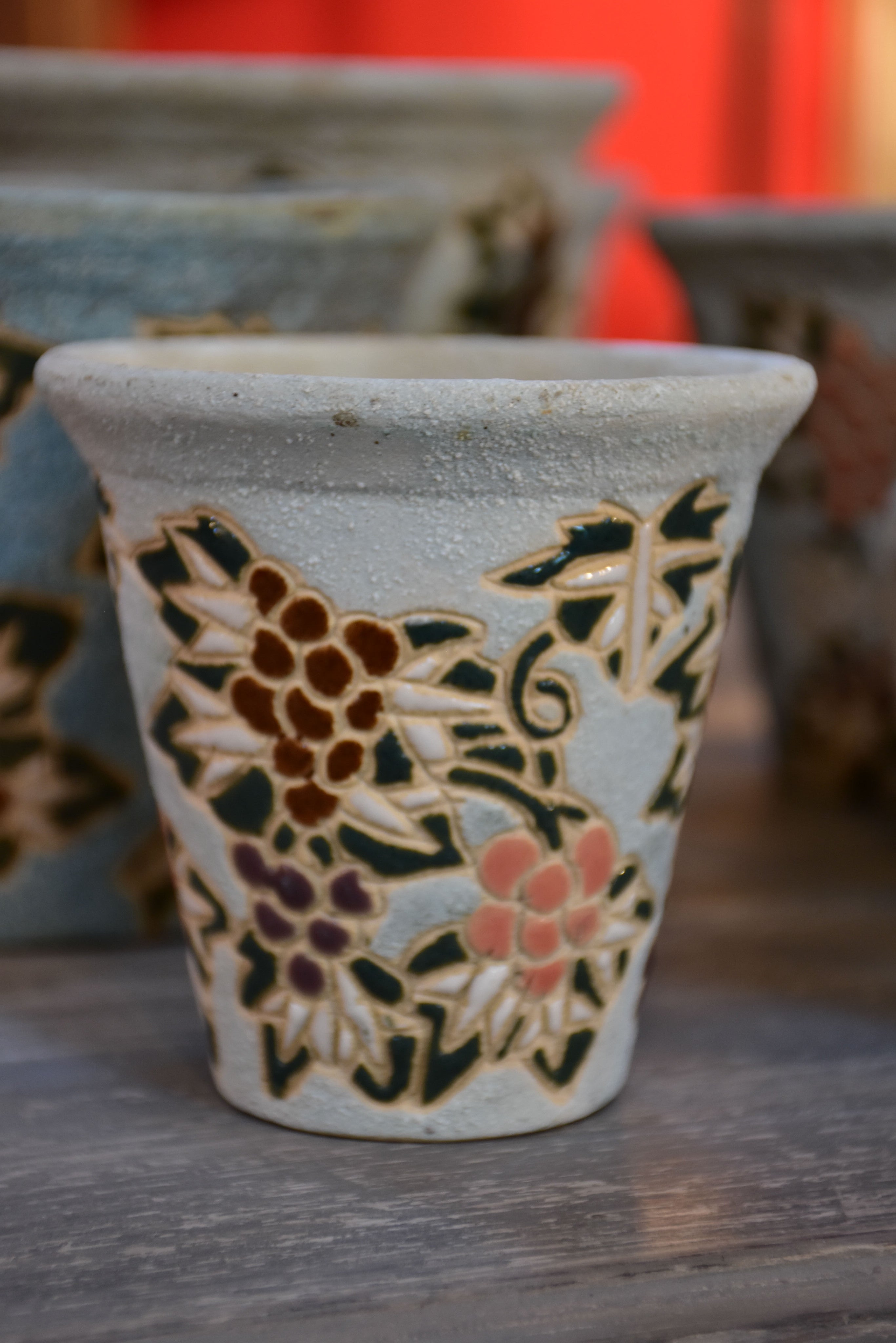 Collection of 3 vintage French flower pots