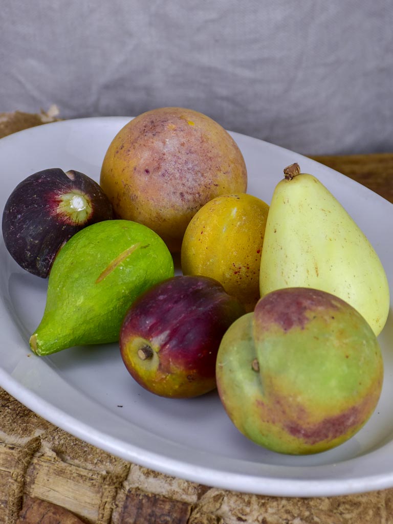 A collection of vintage Italian marble fruit