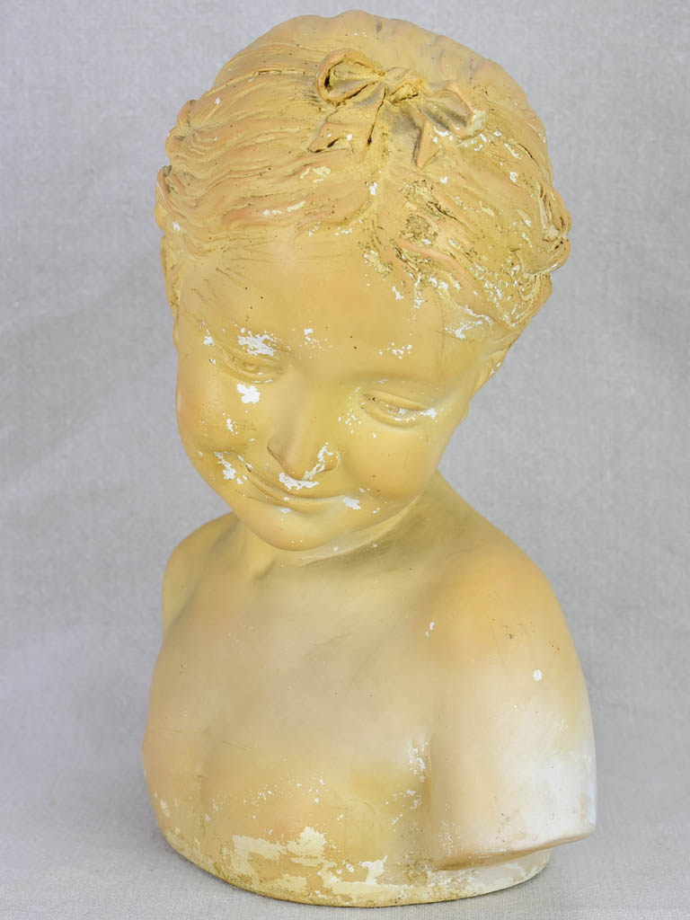 Plaster bust of a young girl - Jean-Antoine Houdon 13"