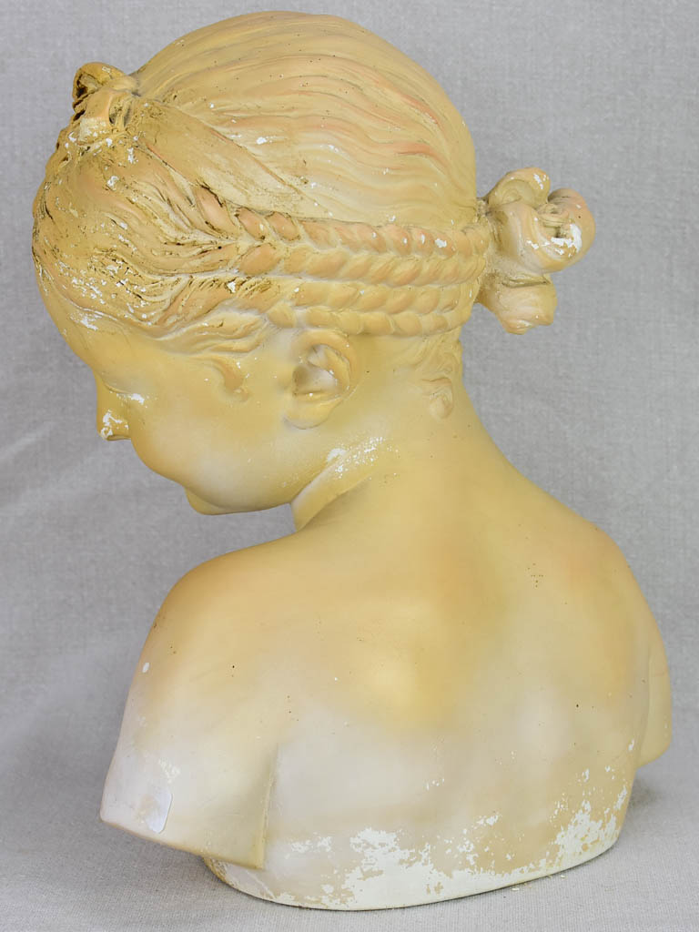 Plaster bust of a young girl - Jean-Antoine Houdon 13"