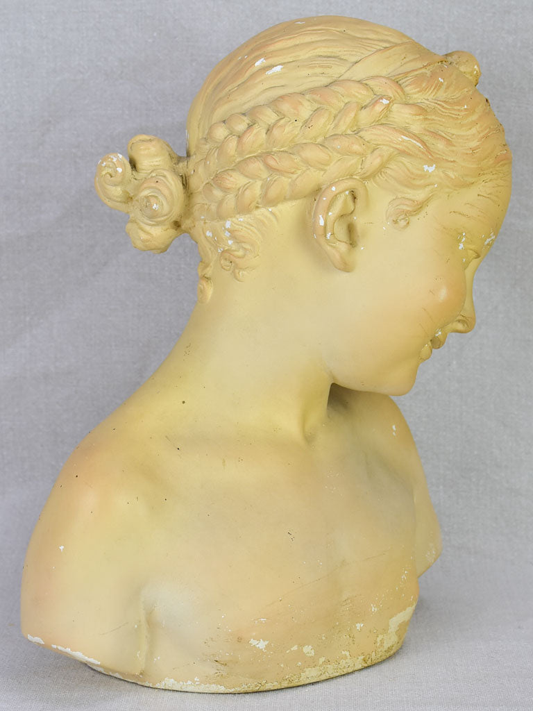 Plaster bust of a young girl - Jean-Antoine Houdon 13"