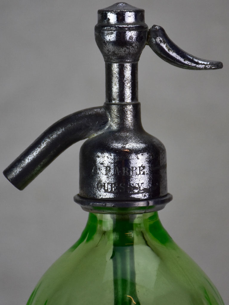 Uranium glass antique French seltzer bottle - A. Barre Quessy