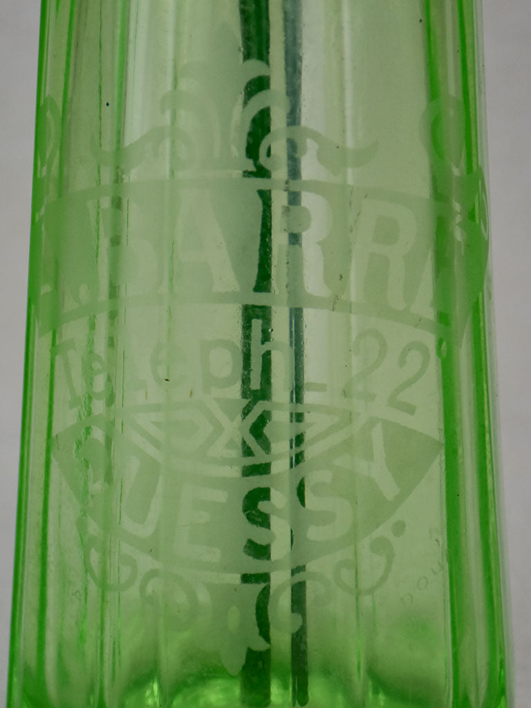 Uranium glass antique French seltzer bottle - A. Barre Quessy